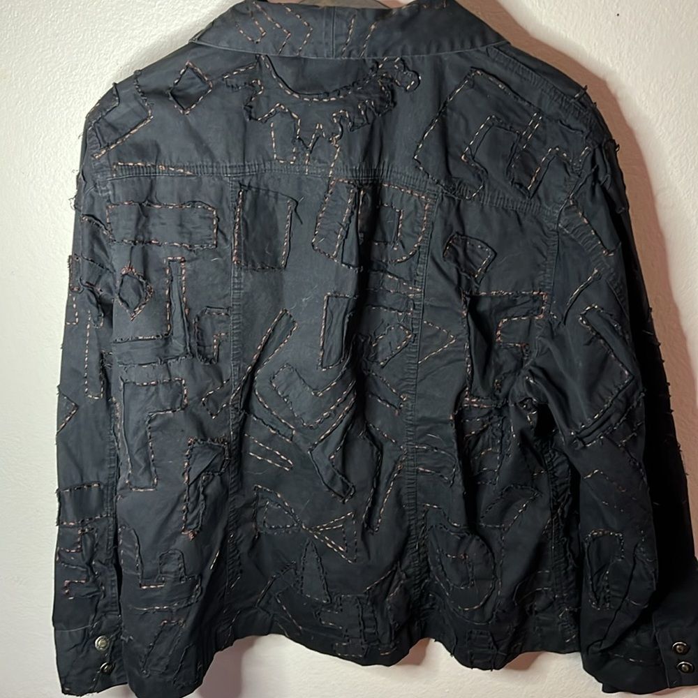 Chico’s Blazer Raw Hem Boho Size 3 or XL - Picture 4 of 5